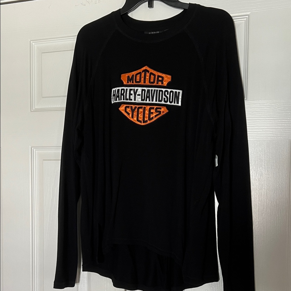 Harley-Davidson Black and Orange Logo Shirt